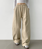 Nanspan banding pin tuck back cut mega wide pants