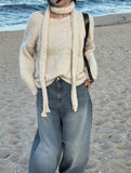 Snug V-neck Muffler Knit