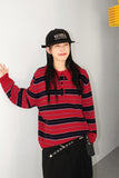 (WOOL) STRIPE PK KNIT