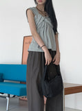 Kiran Pintuck Banding Long Wide Slacks