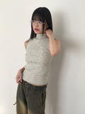 Ankha button knitwear Turtleneck sleeveless