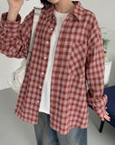 [unisex] Lilky Pocket Check Over Shirt