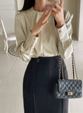Atte Satin Pin-Tuck Blouse