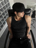 Pigmented Damage Detail Muscle Fit Sleeveless