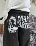 Servant Print Denim Pants