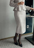 Kelberin Tweed Heart Neck Puff Short Jacket