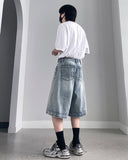 Milk Washing Bermuda Denim Pants