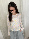 Hideni Flower Patchwork Punching T-shirt