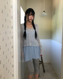Noir Wavy Ribbed Cardigan