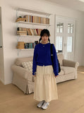 Lande color round knit cardigan