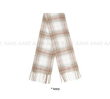 (WOOL) PLAID BRUSH MUFFLER