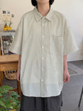 [unisex] Horim Stripe Over Short Sleeve Shirt