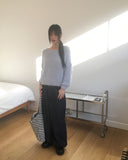 Poville Snowflake Fluffy Off-Shoulder Boat Neck Knit