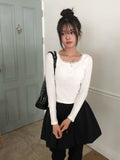 Hail Lace Cap Button Slim T-shirt