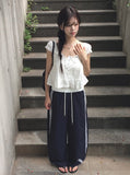 Deumyo Color Matching Track Nylon Banding Wide Pants