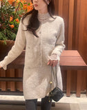 [Two-piece set] Sweety Wool Knit Cardigan Mini Skirt Set