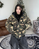 Henard Camo Quilted Hood Jumper