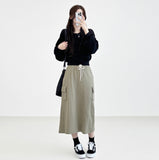 Sweat Cargo Long Skirt