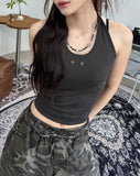 Kisen Eyelet Halter Sleeveless
