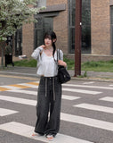 Mio Strap Wide Denim Pants
