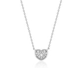 [Premium Plating] Essence AB(W) Pudding Heart Pave Necklace