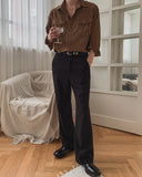 Eden One-Tuck Semi Bootcut Slacks