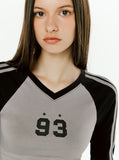 W Track Line V-Neck Long Sleeve