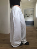 Paron Summer Cotton String Wide Pintuck Pants