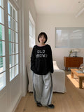 [unisex] Yanmi Lettering Net Over Long Sleeve Knit