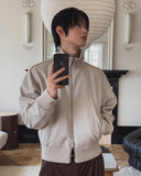 Kanden Belt High-Neck Leather Blouson