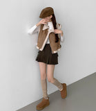 Full Fleece Brushed High Neck Buckle Mustang Vest