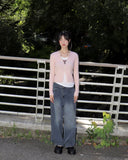 Divor Stripe Washing Wide Denim Pants