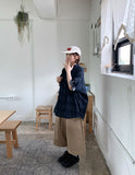 [Unisex] Mebut Roll-Up Check Over Short Sleeve Shirt