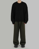 Wool Pintuck Wide Slacks