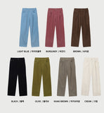 Corduroy Pintuck Semi-Wide Pants