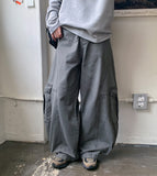 [unisex] Collet Pigment Curved Cargo Balloon Wide Pants