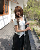 Lilin U-neck Basic Round Short Sleeve