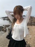 Loon Ribbon Sleeveless Cardigan Set