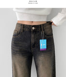 4 Season Basic Wide-Fit Washed Denim Pants