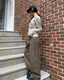 Juri Cut Pintuck Balloon Cotton Long Pants