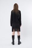Chest pocket 2-way zip-up knit jacket