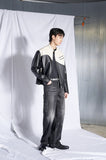 Wave Zipper Biker Jacket Man