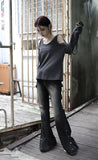 Snap Slit Denim Pants