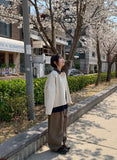 Gilton Color Matching Collar Cotton Jacket