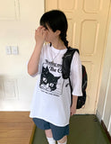[unisex] Mihu Cat Printing Over Short Sleeve Tee