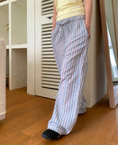 Shudi Stripe Banding Long Wide Pants