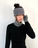 Only Stripe Color Matching High Neck Long Sleeve Cardigan