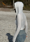 Slim ribbed hoodie