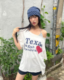 Uet US Overfit Off-Shoulder Printed Short Sleeve T-Shirt