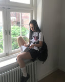 BTU Vintage Heart Check Patch Short Sleeve T-Shirt